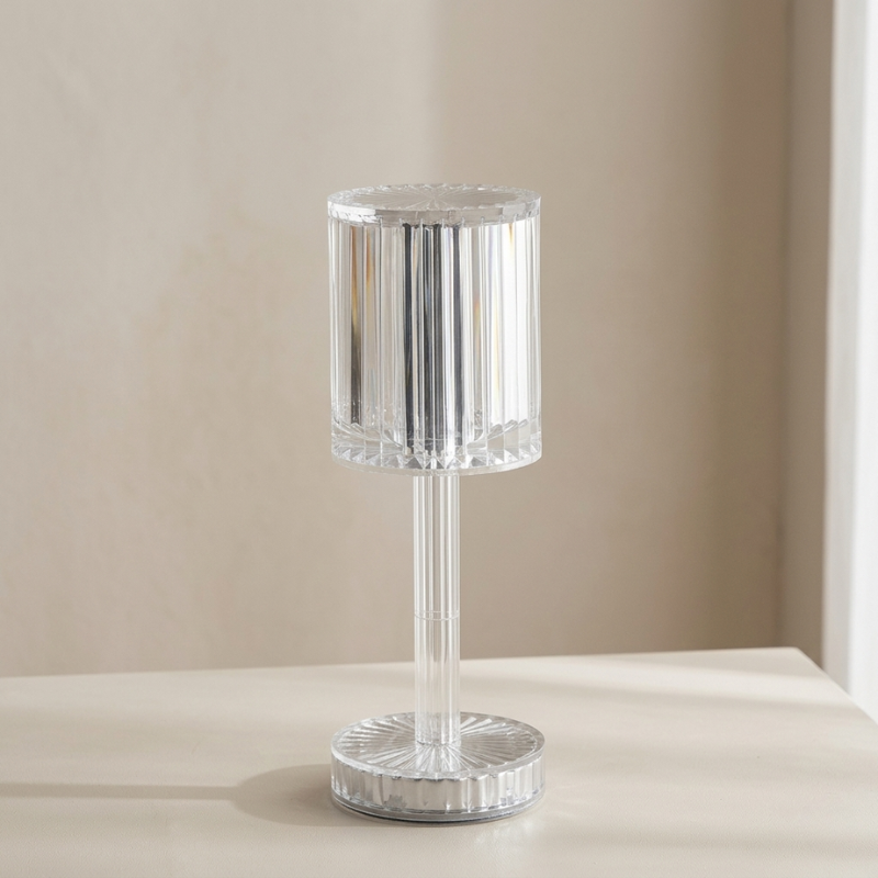 Tischlampe aus Kristall, dimmbar, USB wiederaufladbar, elegantes Design | Euroselle
