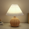 Table Lamp Fabric Shade Metal or Wood Base Indoor Desk or Bedside Lamp | Euroselle