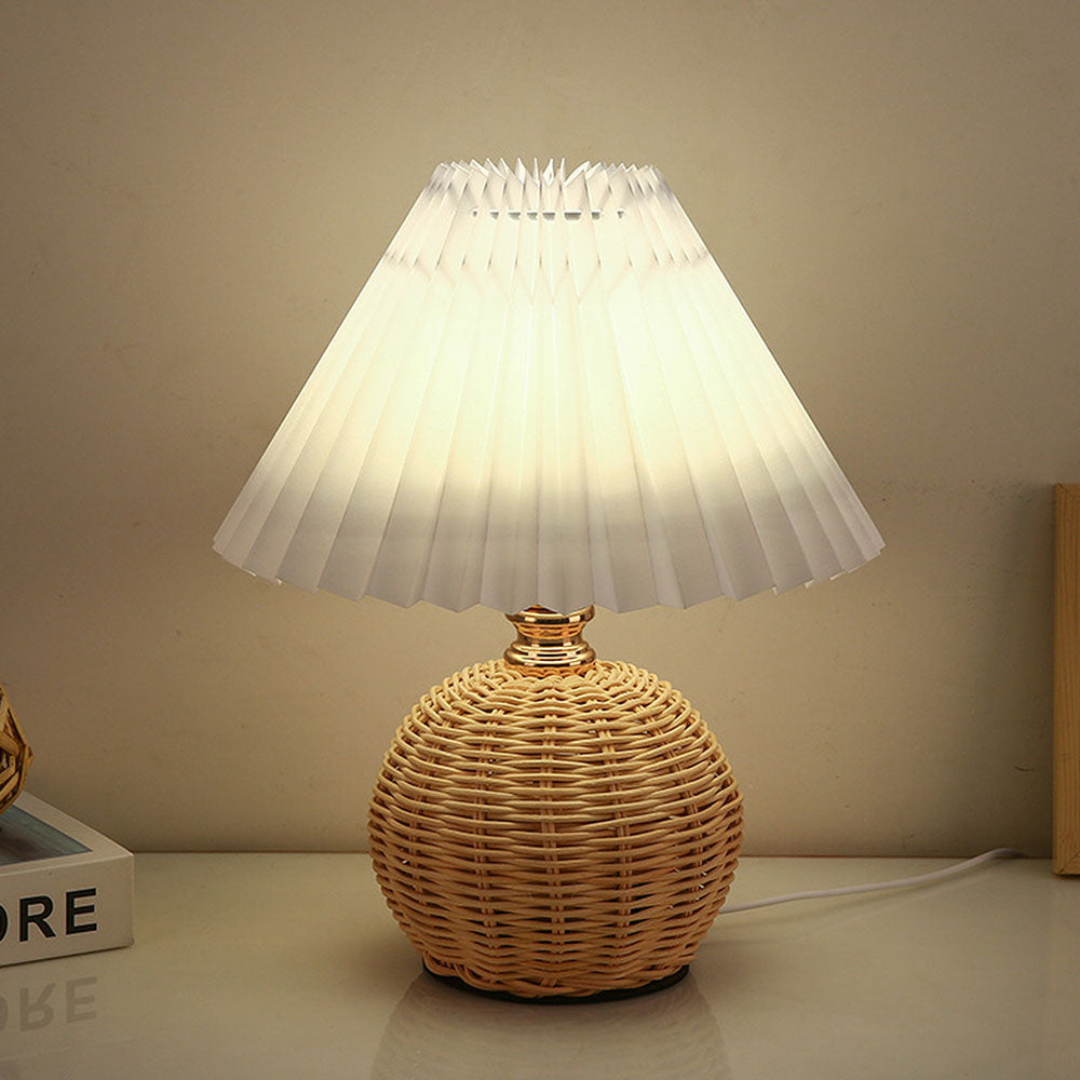 Table Lamp Fabric Shade Metal or Wood Base Indoor Desk or Bedside Lamp | Euroselle