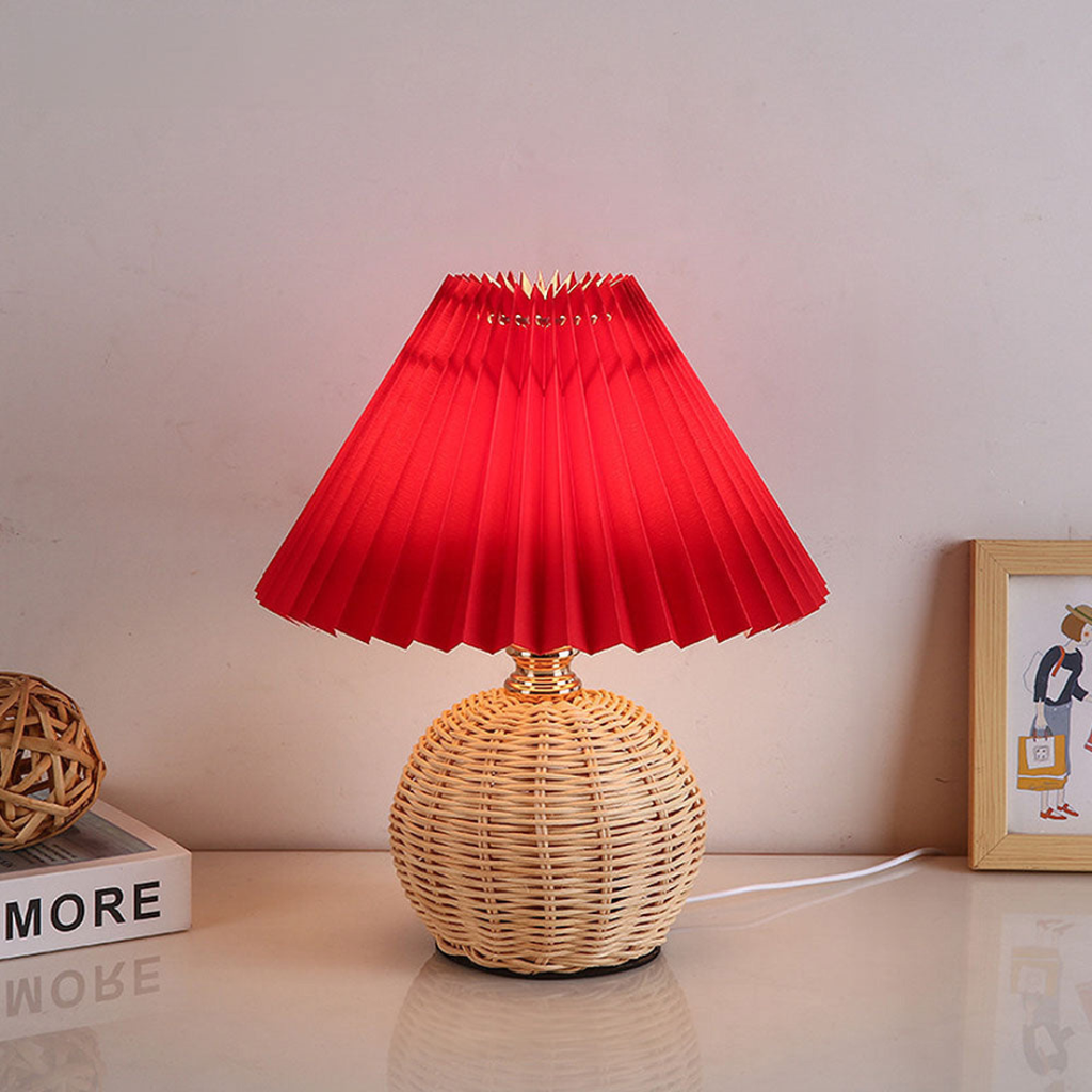 Table Lamp Fabric Shade Metal or Wood Base Indoor Desk or Bedside Lamp | Euroselle
