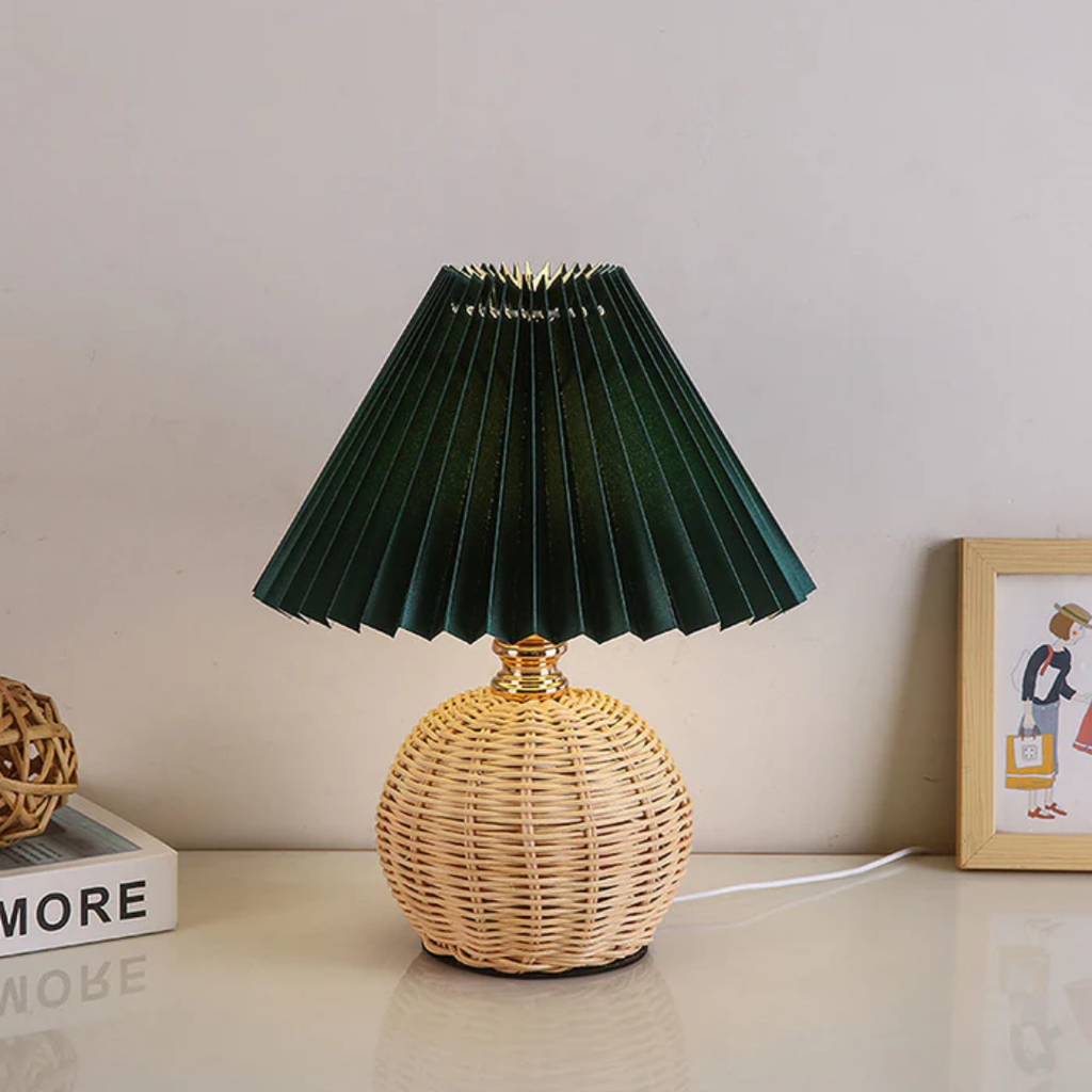 Table Lamp Fabric Shade Metal or Wood Base Indoor Desk or Bedside Lamp | Euroselle