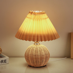Table Lamp Fabric Shade Metal or Wood Base Indoor Desk or Bedside Lamp | Euroselle