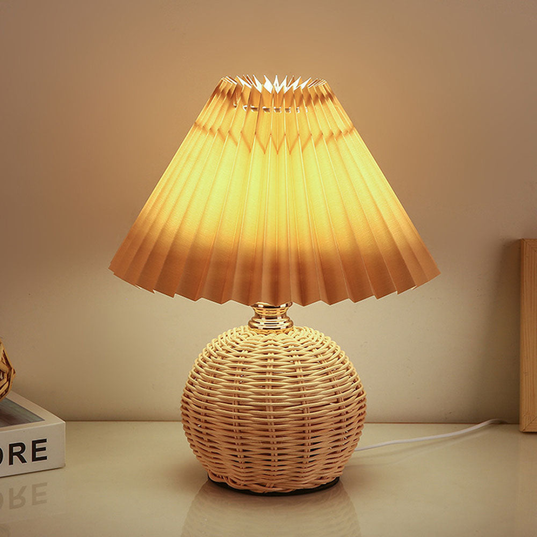 Table Lamp Fabric Shade Metal or Wood Base Indoor Desk or Bedside Lamp | Euroselle