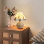 Table Lamp Fabric Shade Metal or Wood Base Indoor Desk or Bedside Lamp | Euroselle