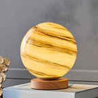 Table Lamp Glass Globe Warm LED Light Rechargeable | Euroselle