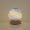 Table Lamp Glass Globe Wood Base LED Dimmable Plug In | Euroselle
