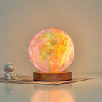 Table Lamp Glass Globe Wood Base LED Dimmable Plug In | Euroselle