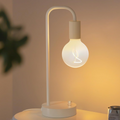 Table Lamp Metal Matte White Stepless Dimmer 4W LED Bulb | Euroselle