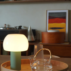 Pilz LED Tischlampe Kabellos Wiederaufladbar Touch-Schalter Eisen Acryl | Euroselle
