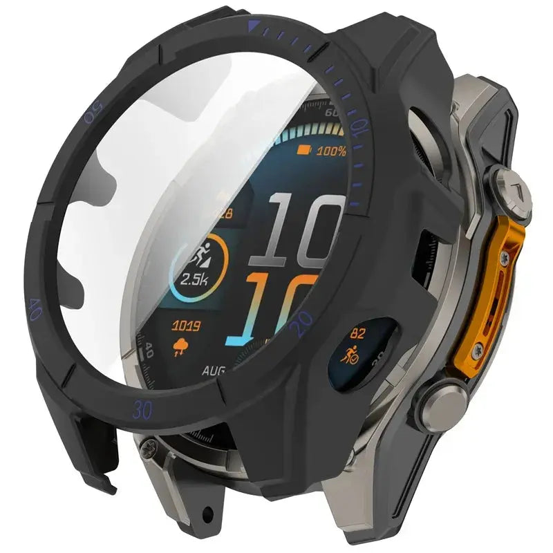 Beskyttelsesdeksel til Garmin Fenix 8 og Descent Mk3i med glassbeskyttelse