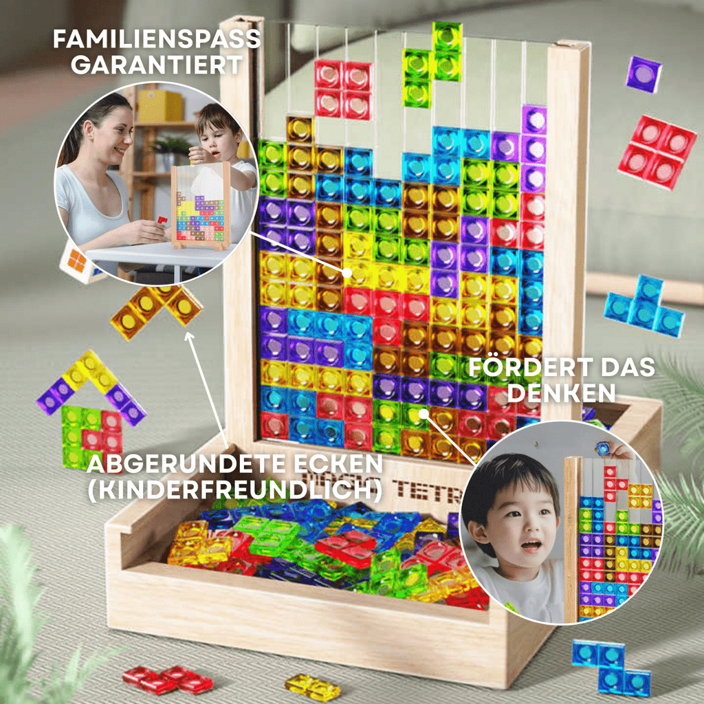 Tetrisová deska TerraBlock — ekologická dřevěná logická hra