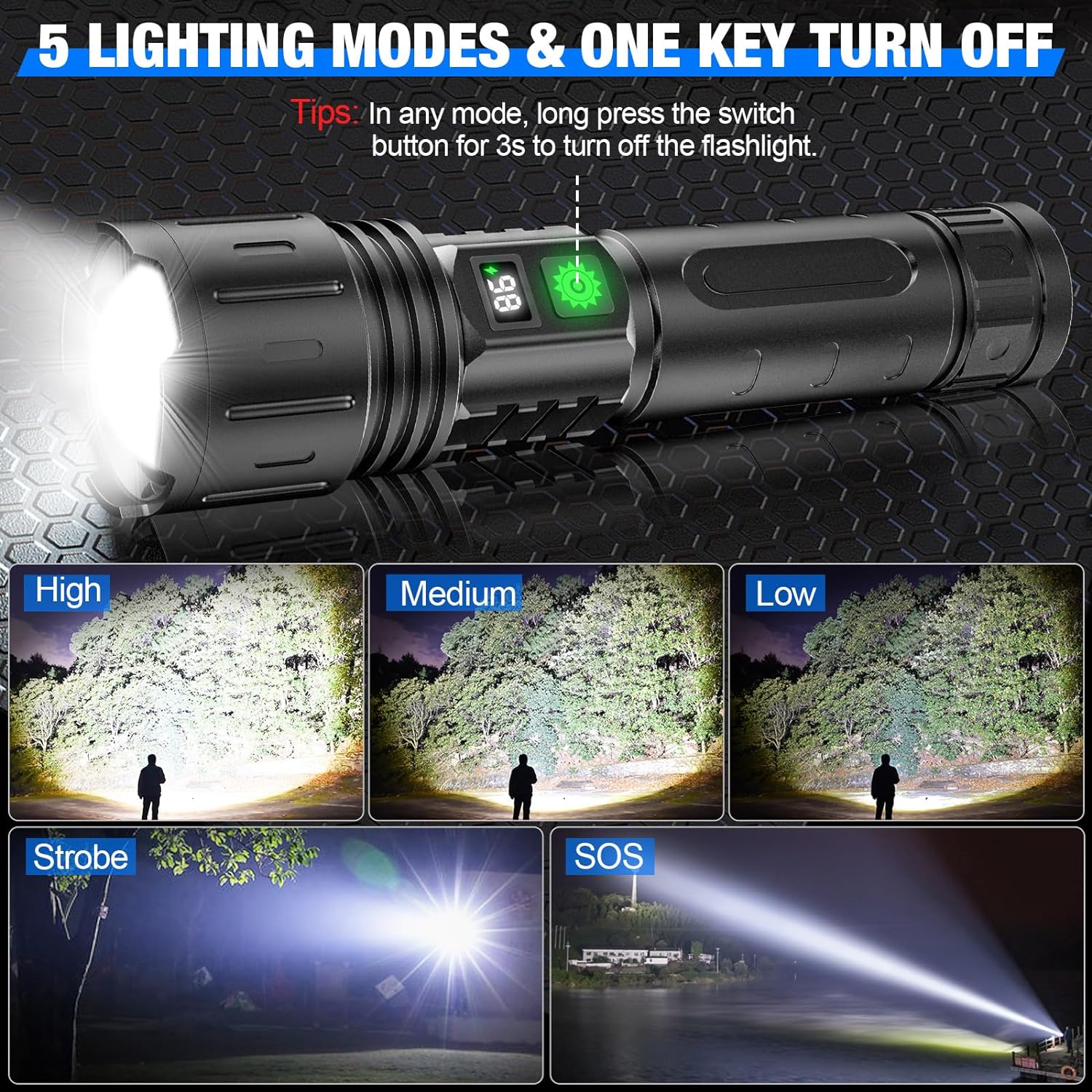 Extreme Brightness Tactical Flashlight - Euroselle
