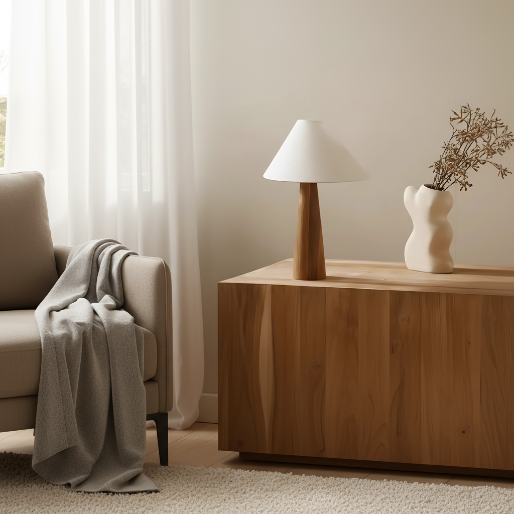 Aurorawood Table Lamp With LED For Modern Interiors Elegant Glow