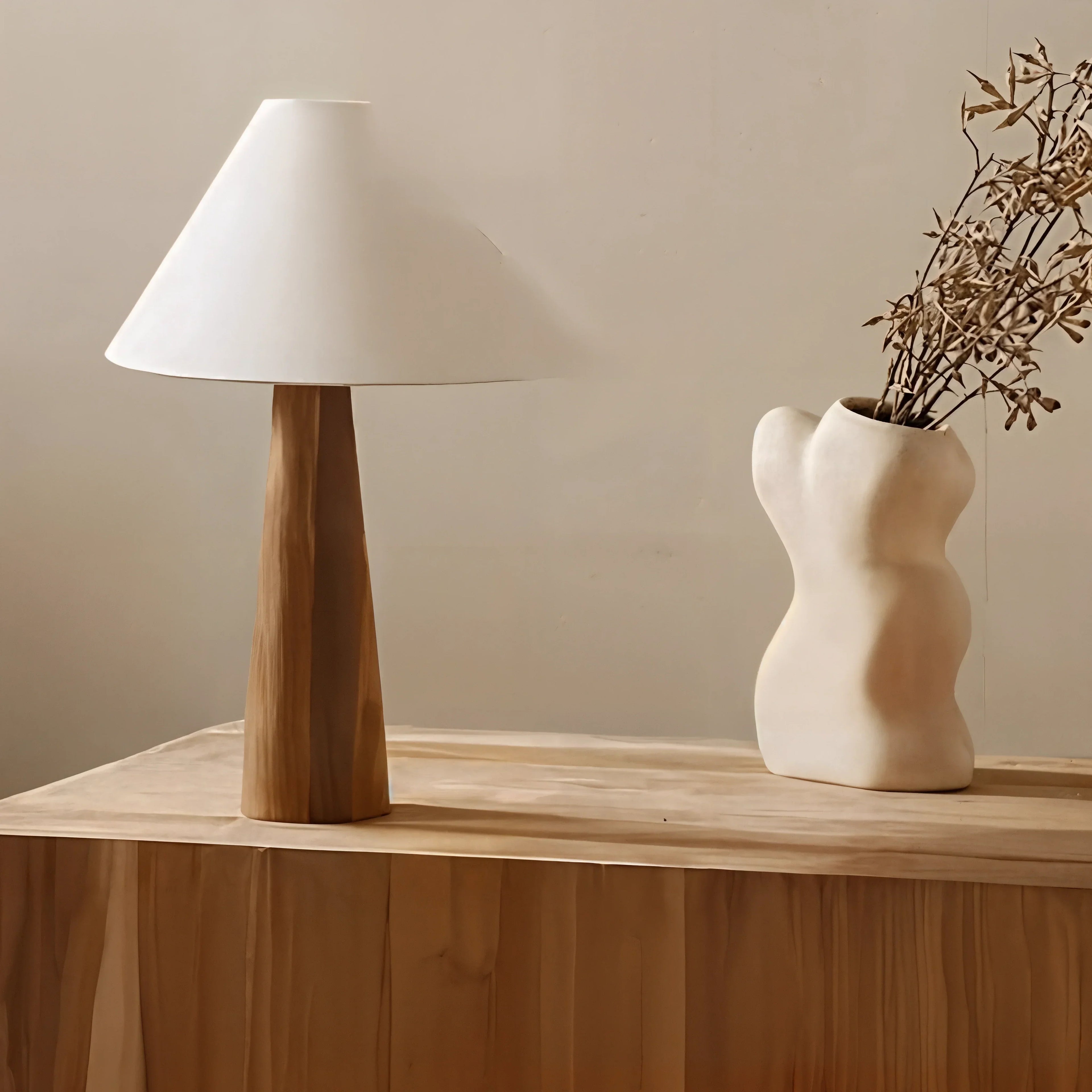 Aurorawood Table Lamp With LED For Modern Interiors Elegant Glow