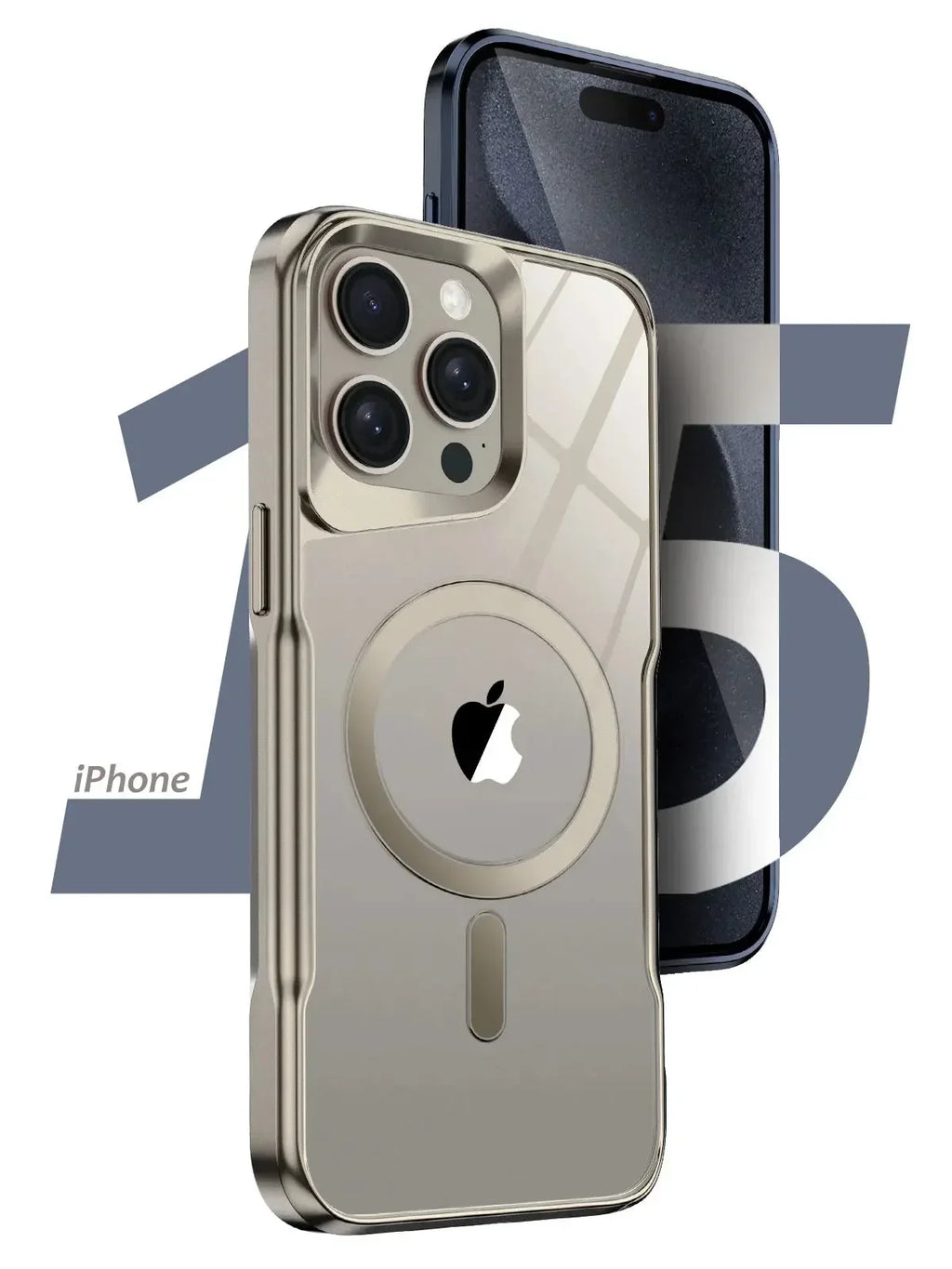 כיסוי קשיח שקוף למחצה ל-iPhone 12-17 — טעינה מגנטית