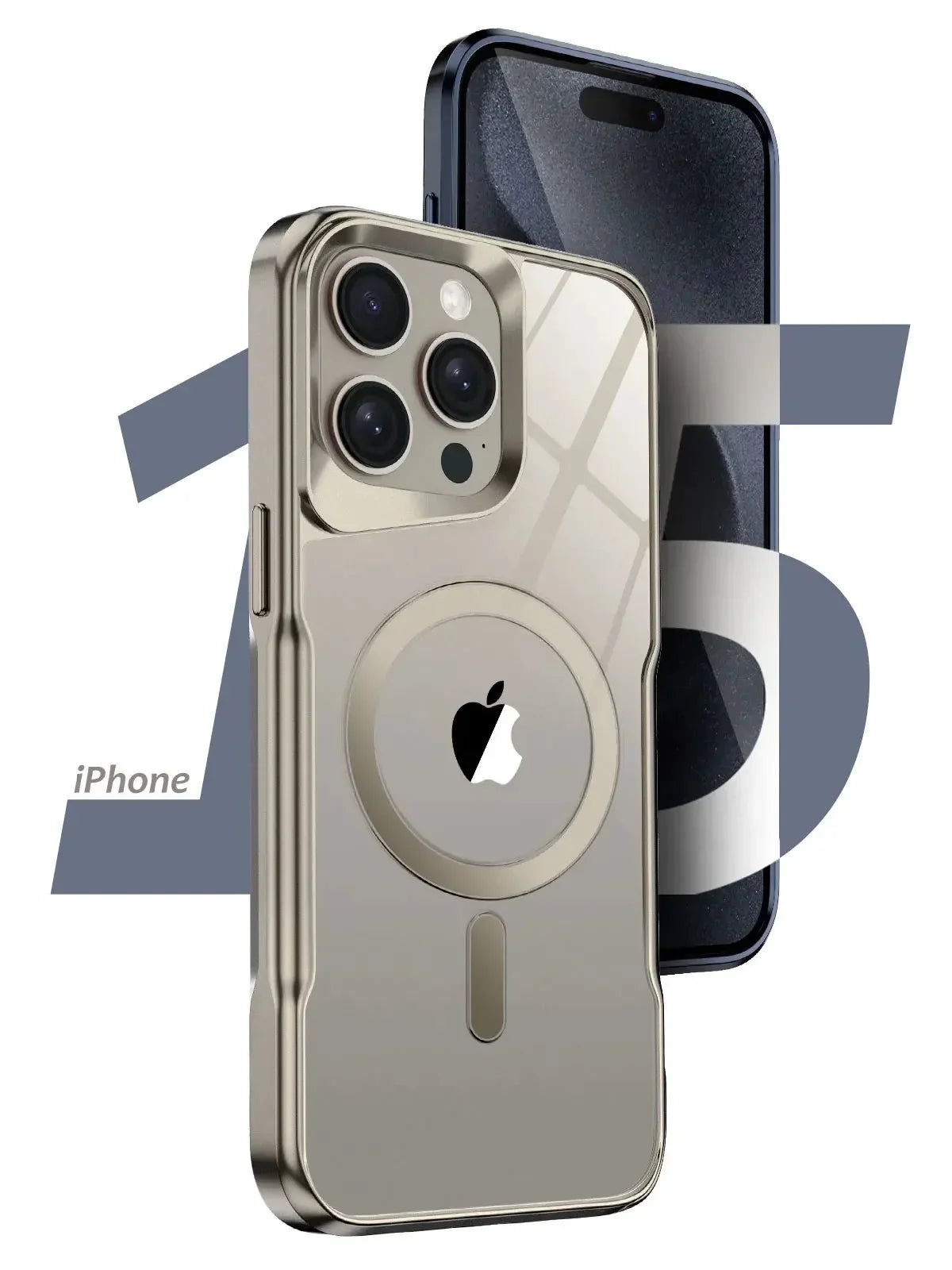 כיסוי קשיח שקוף למחצה ל-iPhone 12-17 — טעינה מגנטית