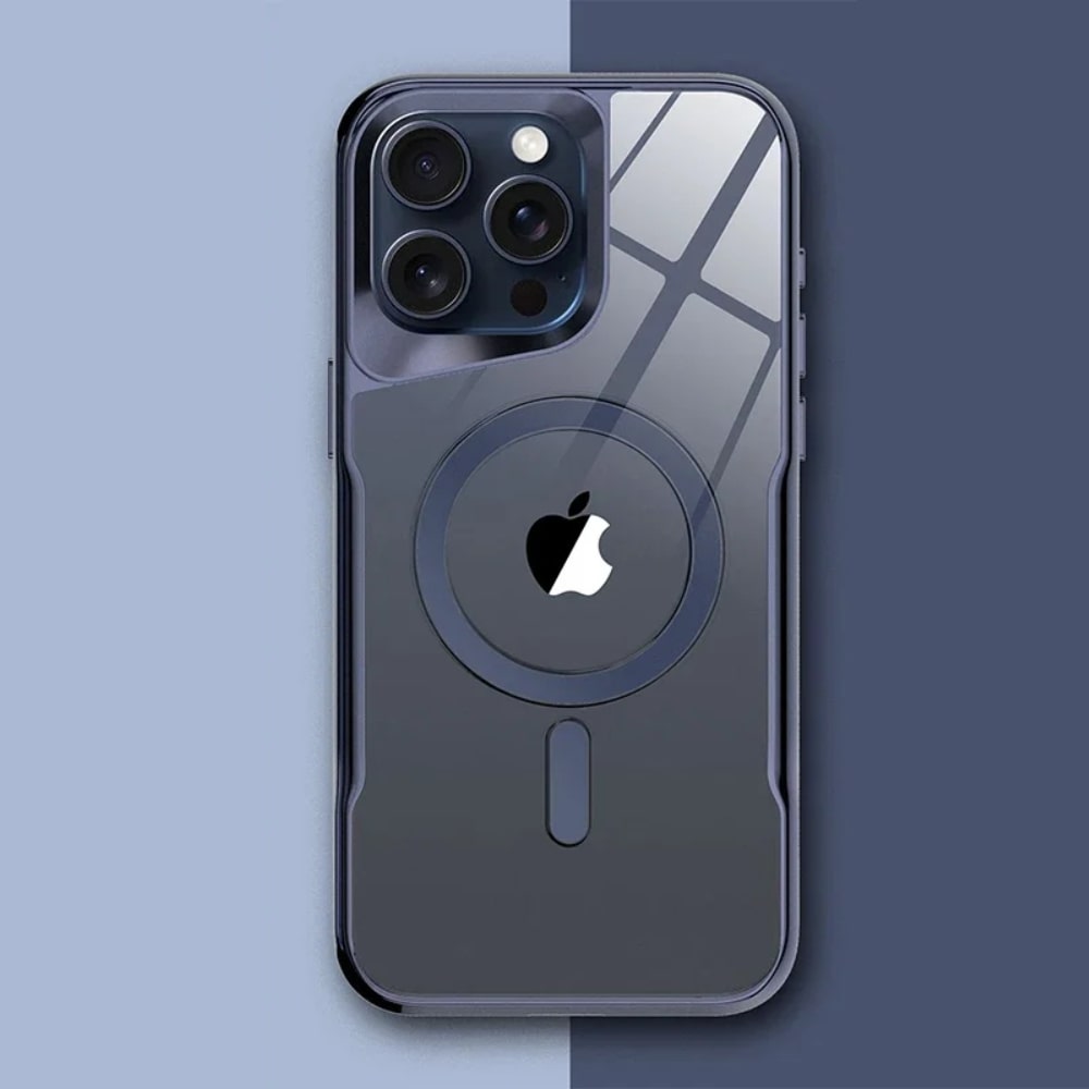 כיסוי קשיח שקוף למחצה ל-iPhone 12-17 — טעינה מגנטית