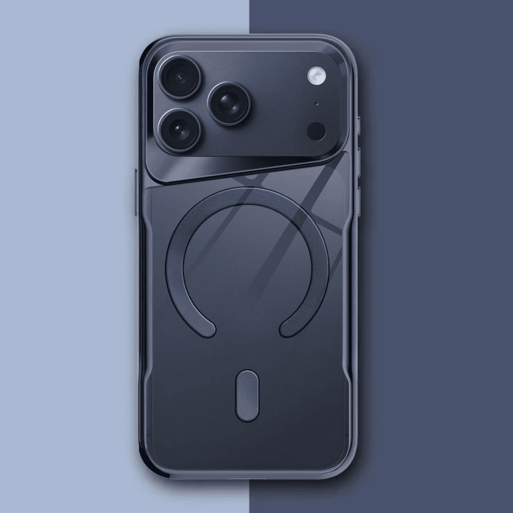כיסוי קשיח שקוף למחצה ל-iPhone 12-17 — טעינה מגנטית