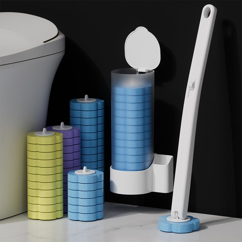 Disposable Toilet Brush — Pre-Filled Antibacterial Sponge Heads