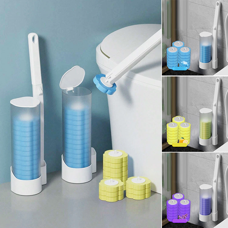 Disposable Toilet Brush — Pre-Filled Antibacterial Sponge Heads