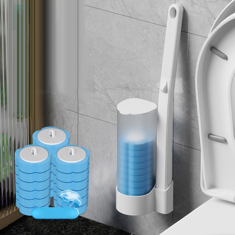 Disposable Toilet Brush — Pre-Filled Antibacterial Sponge Heads