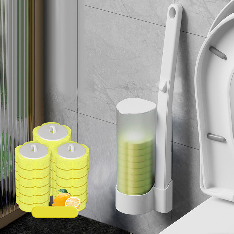 Disposable Toilet Brush — Pre-Filled Antibacterial Sponge Heads
