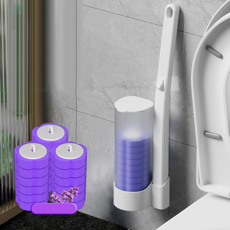 Disposable Toilet Brush — Pre-Filled Antibacterial Sponge Heads