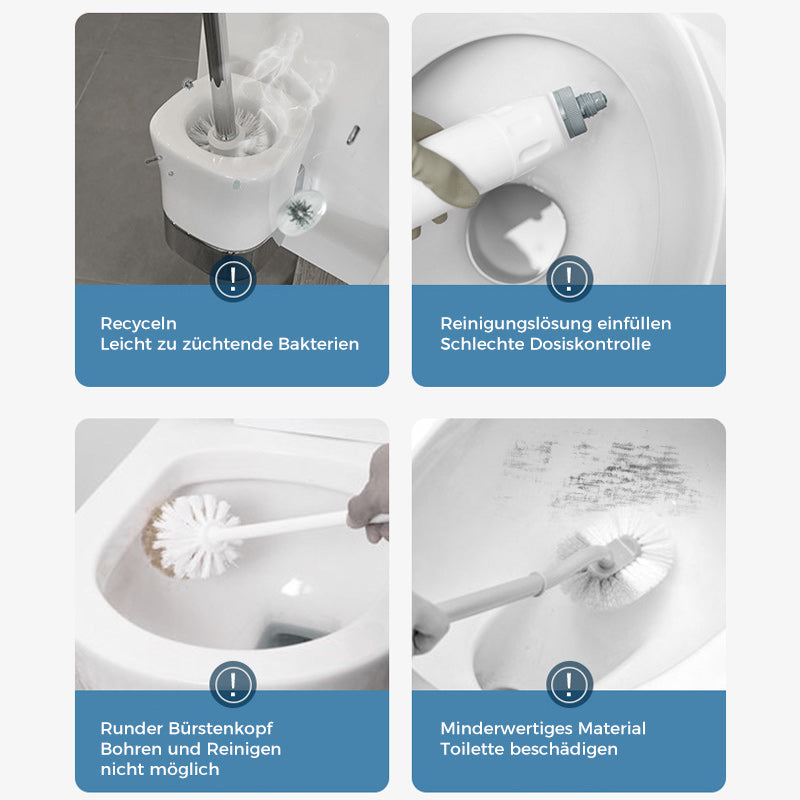 Disposable Toilet Brush — Pre-Filled Antibacterial Sponge Heads