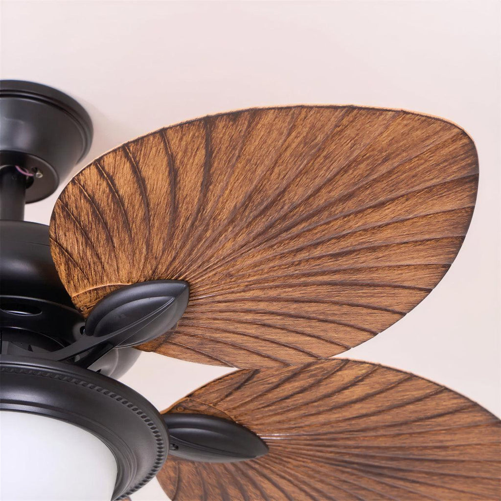 Tropical Leaf Ceiling Fan With Integrated Lighting