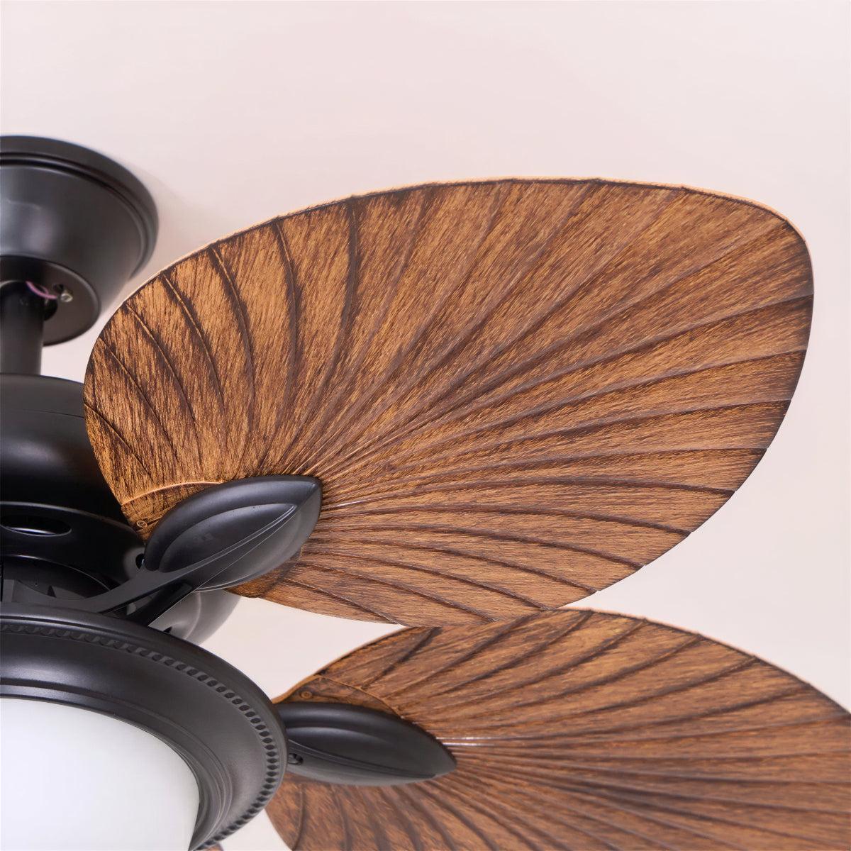 Tropical Leaf Ceiling Fan With Integrated Lighting