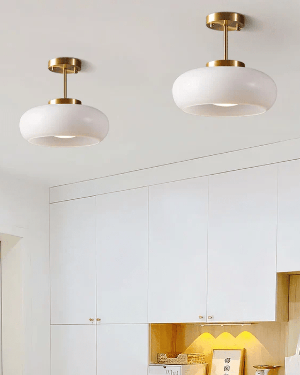 Aurelin By Elorin Inspired Gold Iron Glass Pendant Light