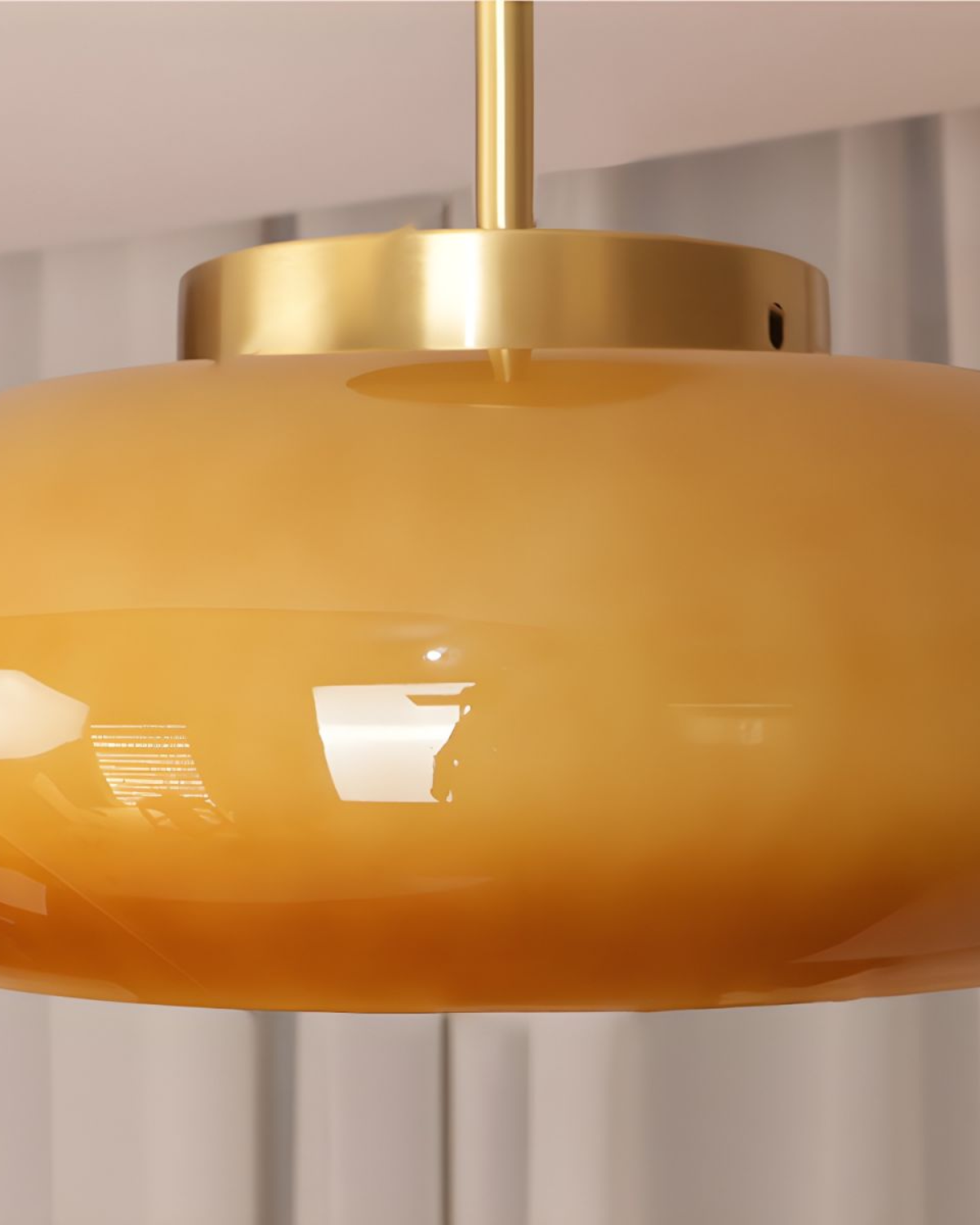 Aurelin By Elorin Inspired Gold Iron Glass Pendant Light