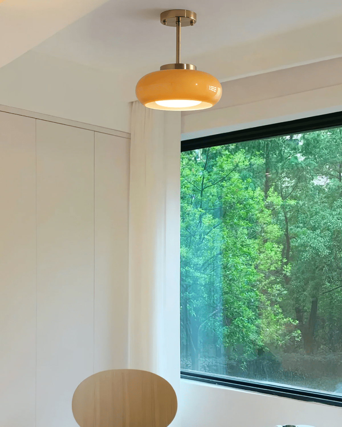 Aurelin By Elorin Inspired Gold Iron Glass Pendant Light