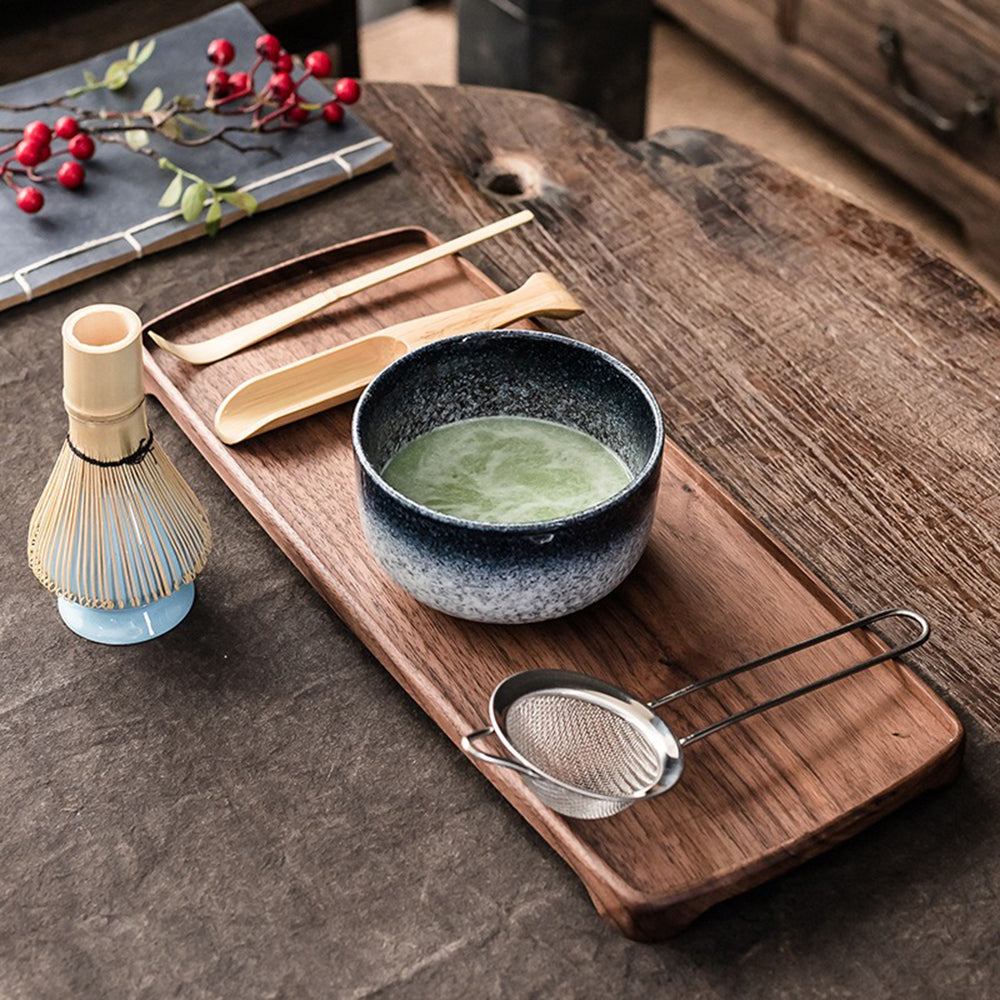 Bol à matcha en céramique de 12 fl oz - Fouet en bambou, cuillère, tamis et support
