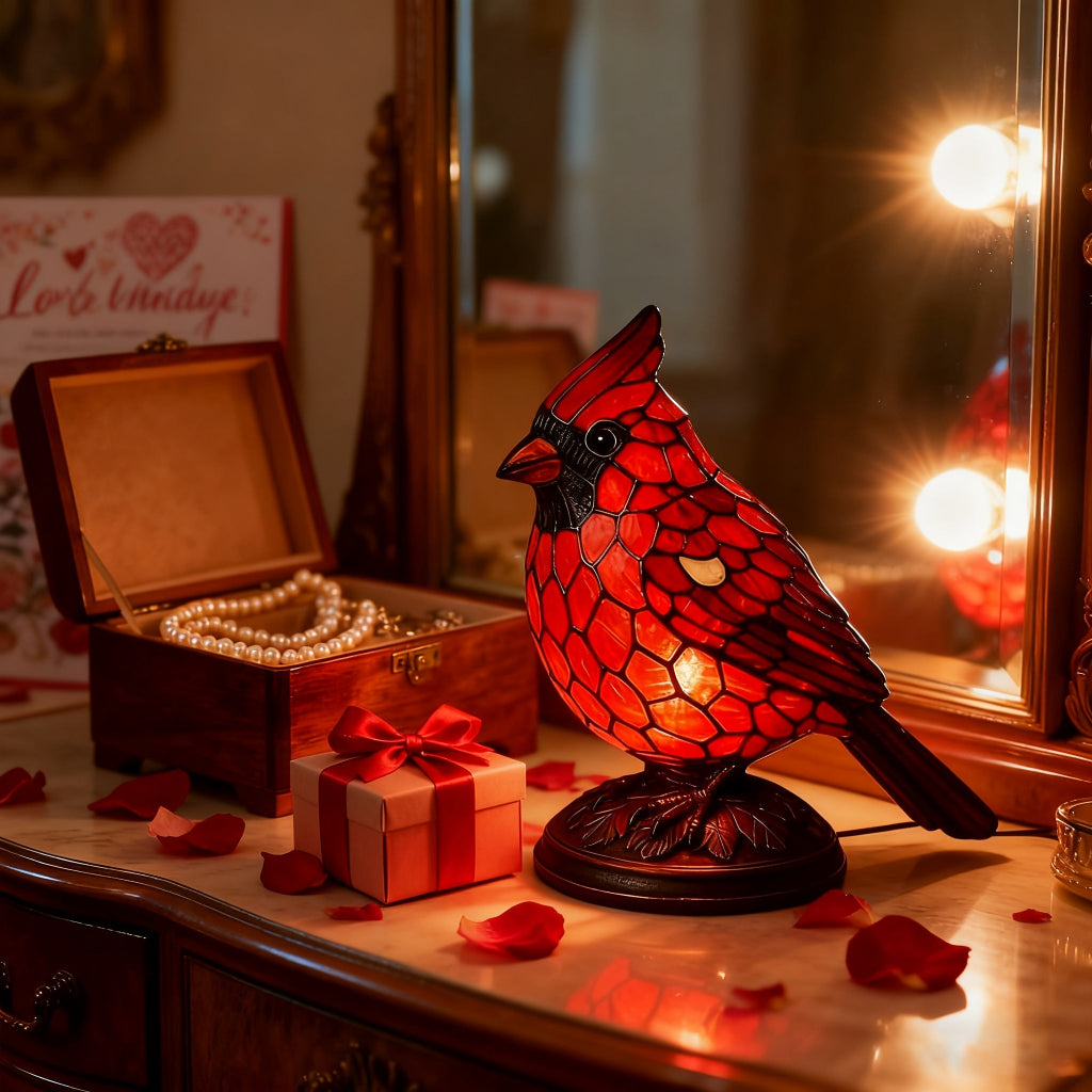 USB Powered Red Bird Night Light - Cozy Ambiance for Home Decor | Euroselle