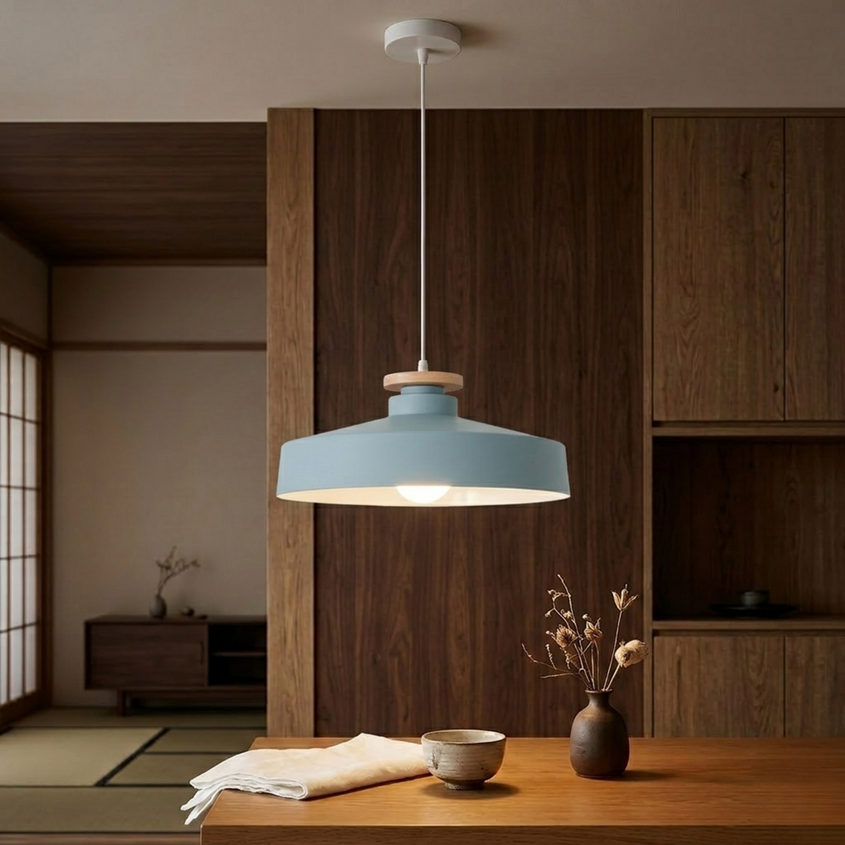 Scandinavian Natural Wood Pendant Ceiling Lamp