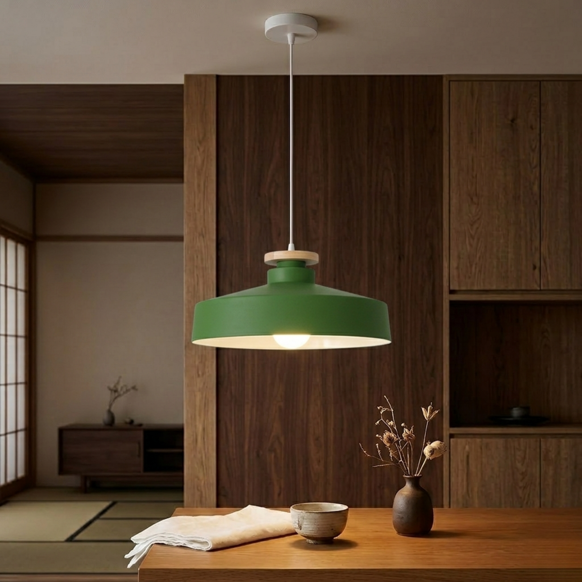 Scandinavian Natural Wood Pendant Ceiling Lamp