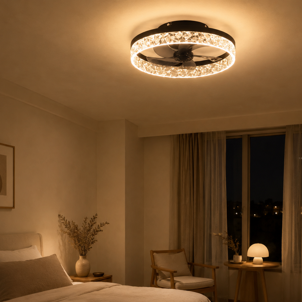 Illuminated LED Ceiling Fan — Integrated Lighting and Airflow Unit