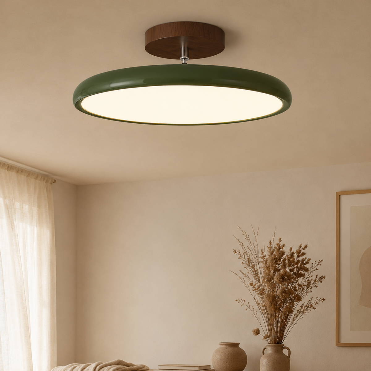 Rund retro-LED-taklampe — Vintage rund armatur