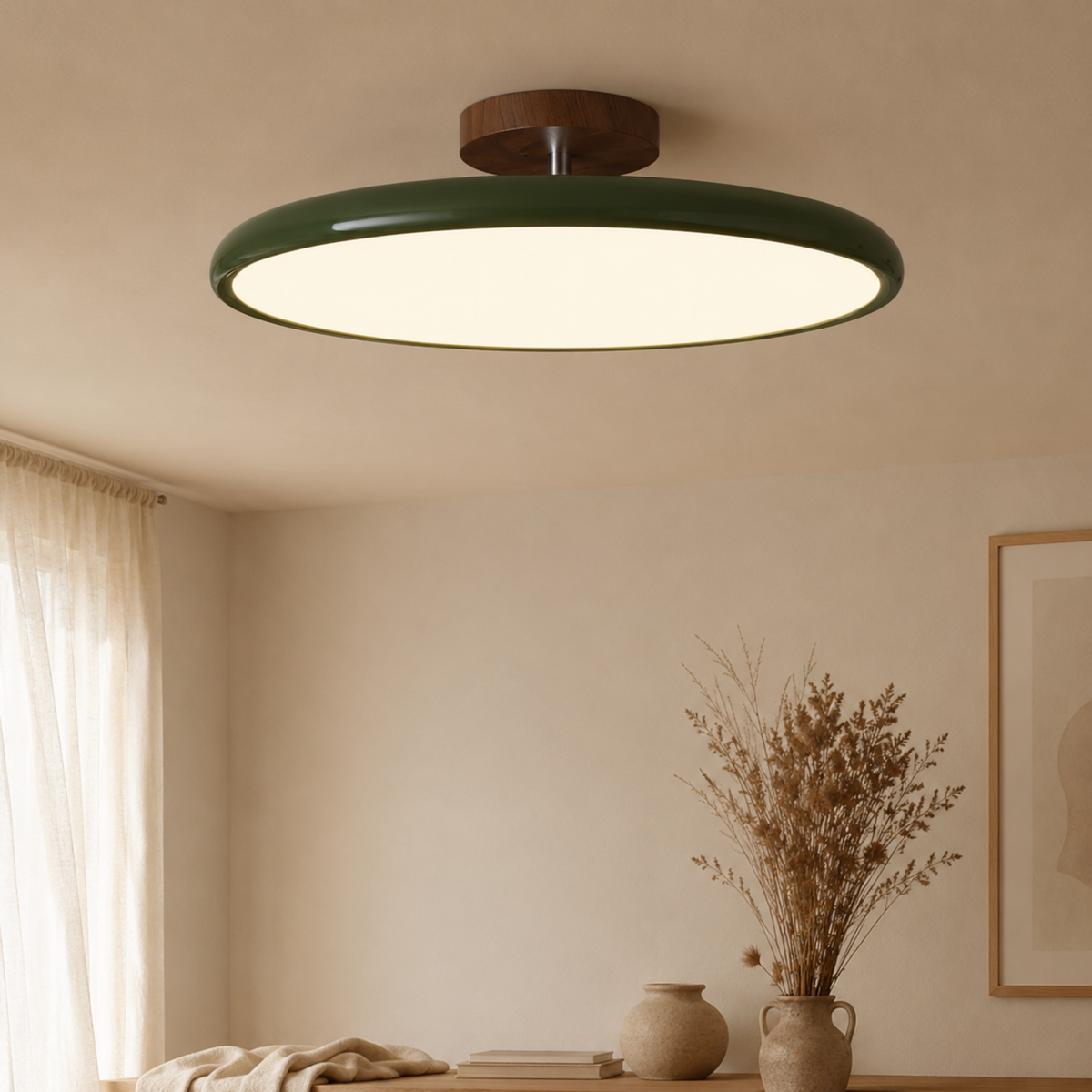 Rund retro-LED-taklampe — Vintage rund armatur