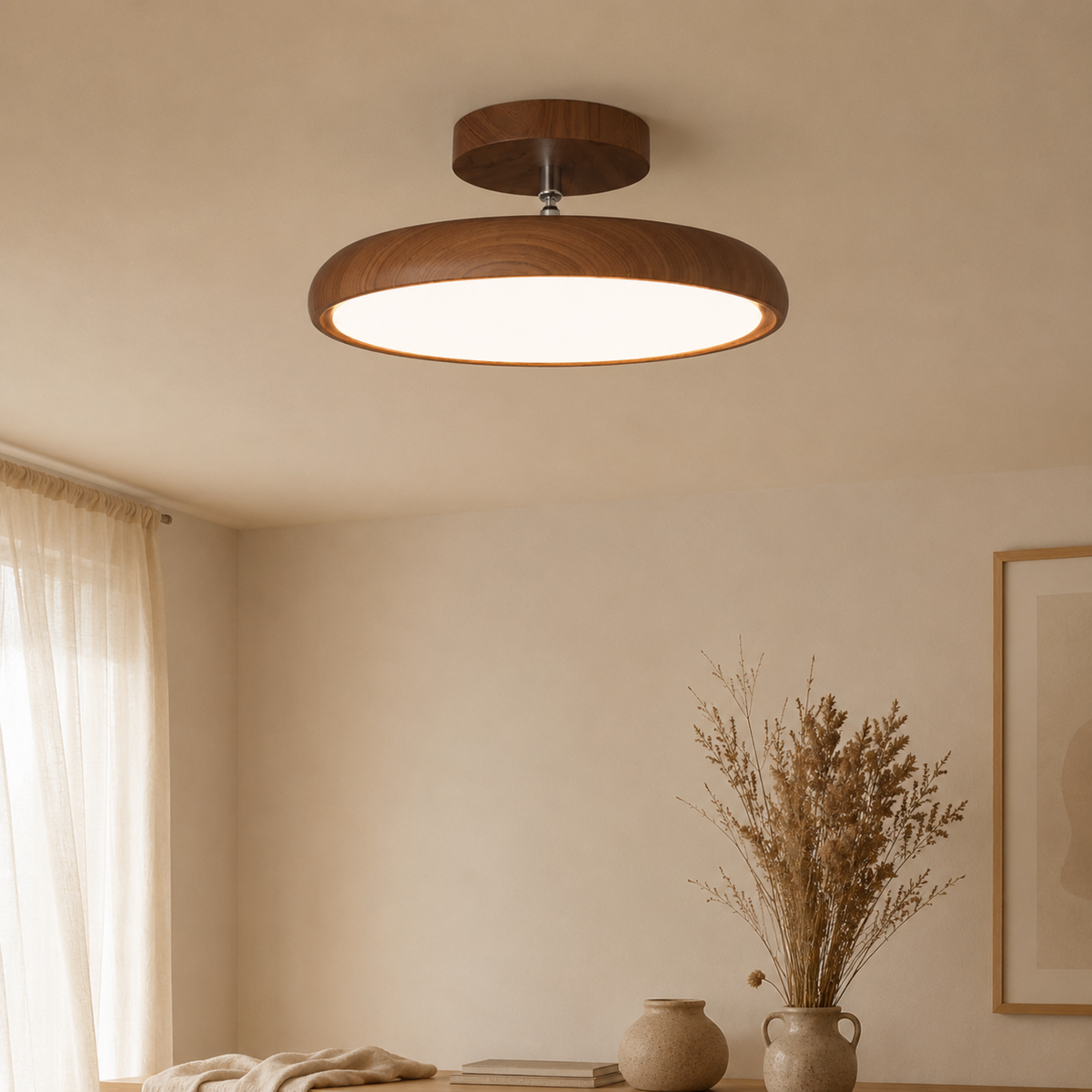 Rund retro-LED-taklampe — Vintage rund armatur