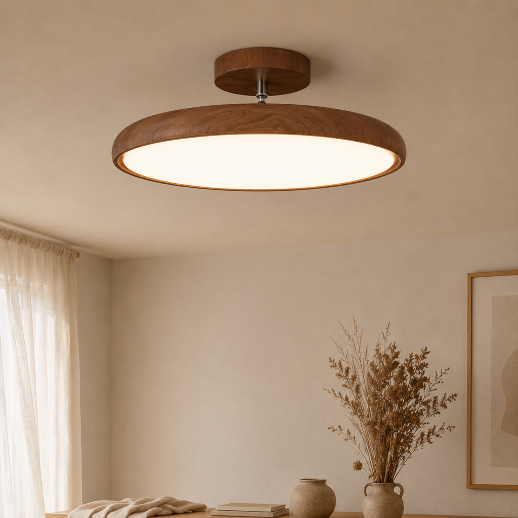Rund retro-LED-taklampe — Vintage rund armatur
