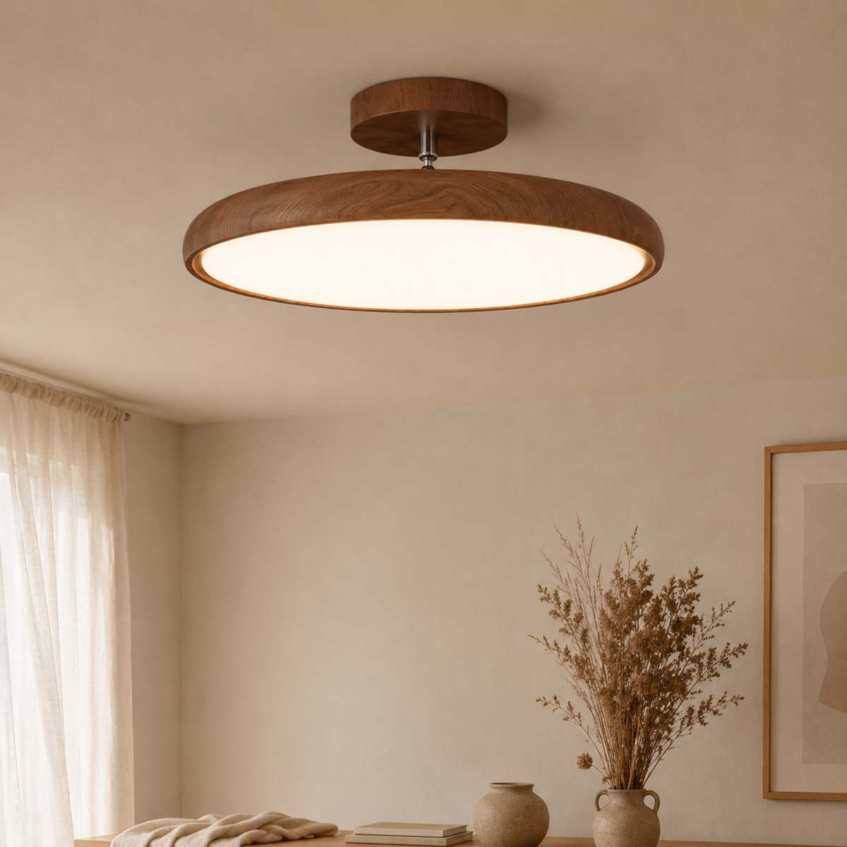 Rund retro-LED-taklampe — Vintage rund armatur