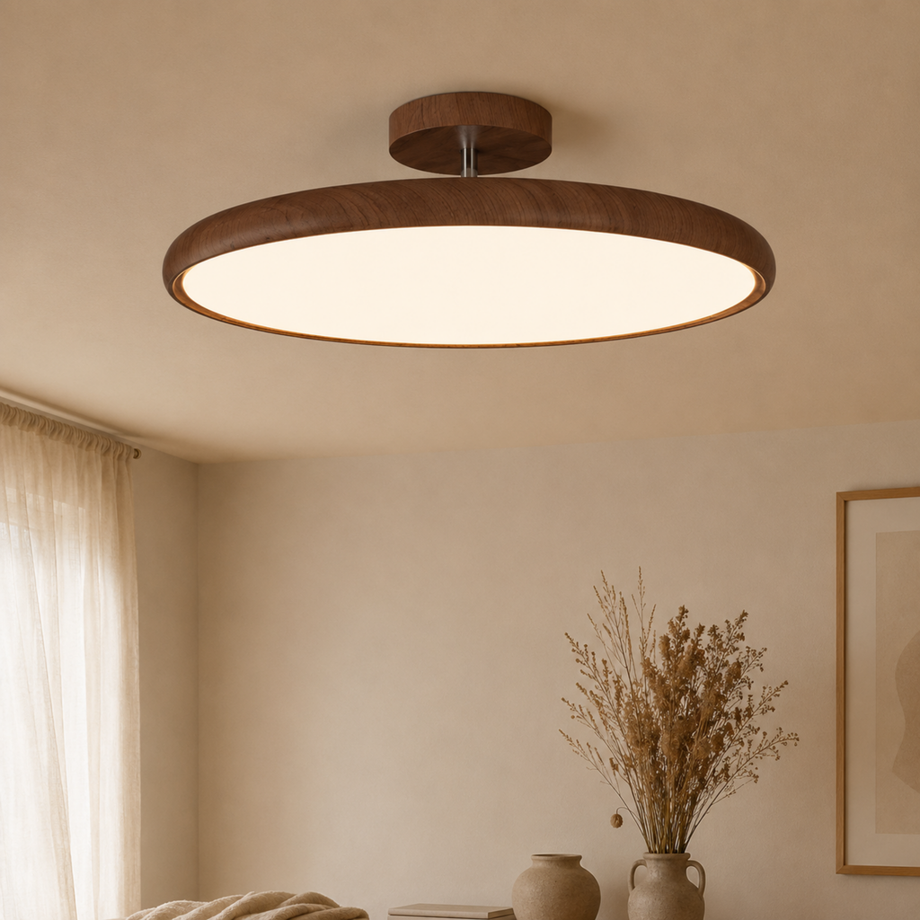 Rund retro-LED-taklampe — Vintage rund armatur