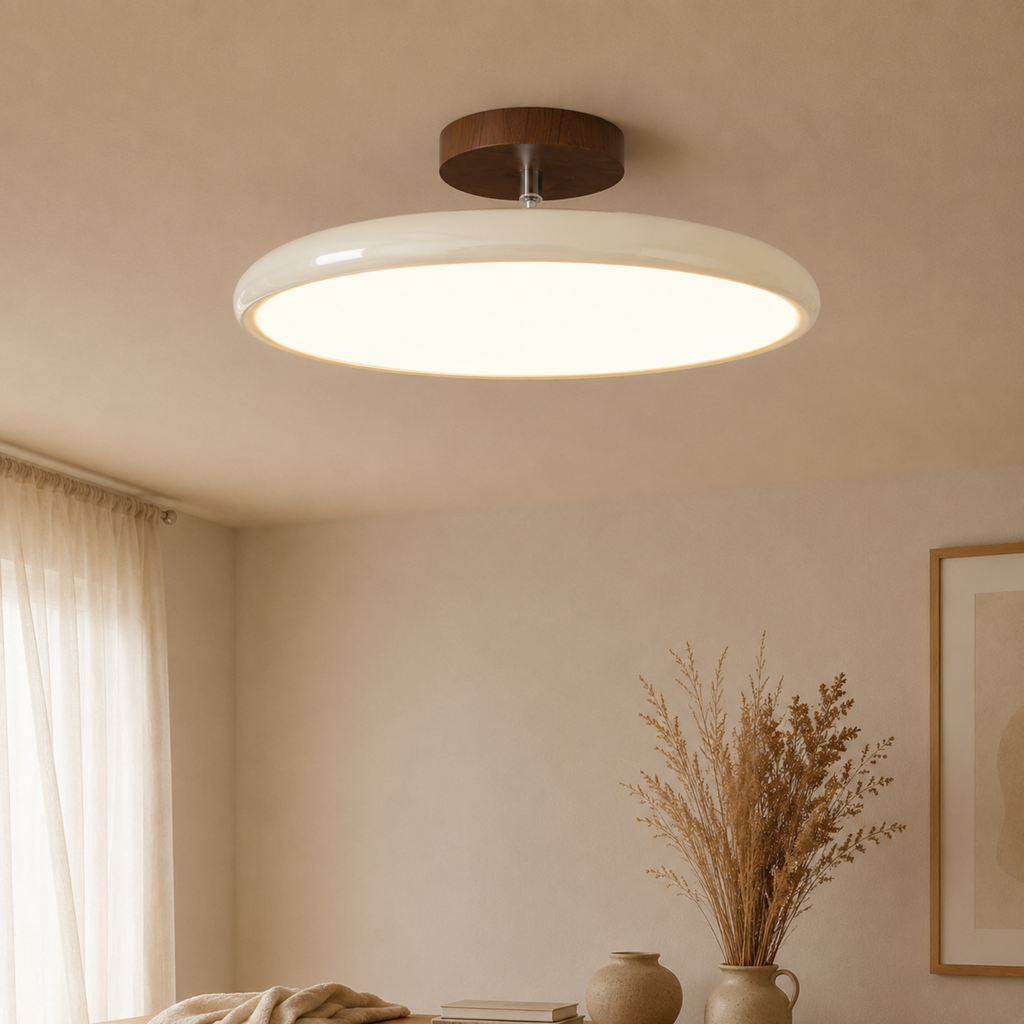 Rund retro-LED-taklampe — Vintage rund armatur