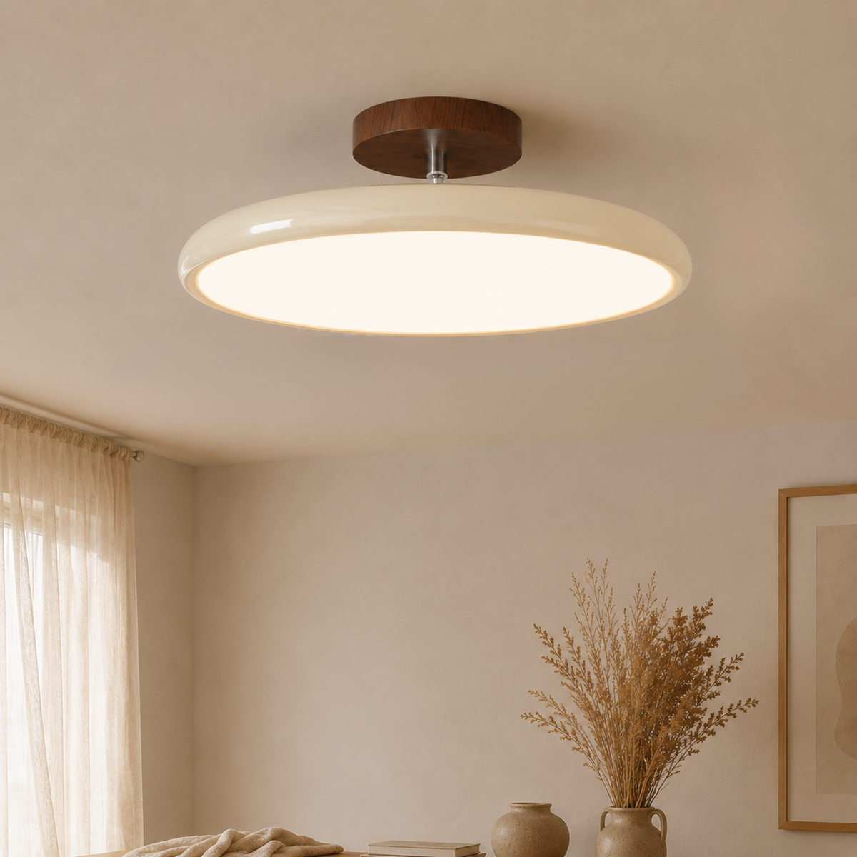Rund retro-LED-taklampe — Vintage rund armatur