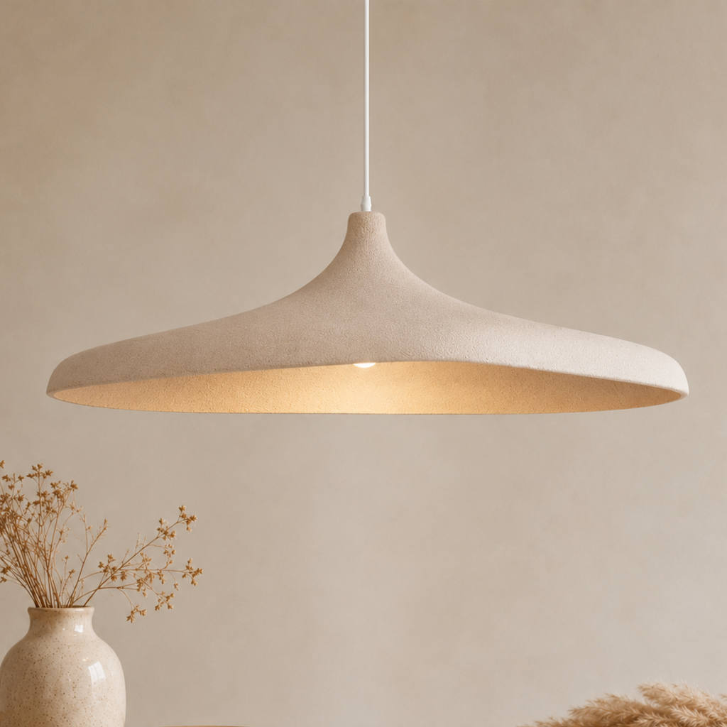 Lampada a sospensione LED in carta — design giapponese Wabi-Sabi
