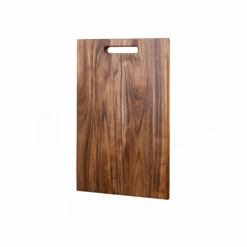 Planche à découper en bois d’acacia AuroraWood — poignée intégrée, finition écologique, design élégant