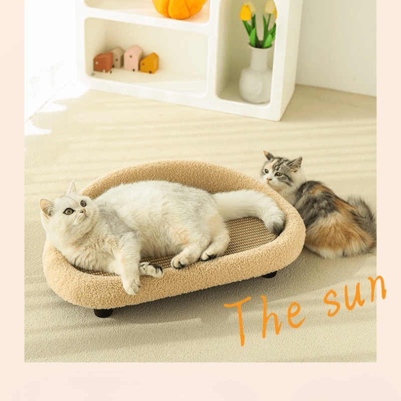 SilkPaw Sanctuary Cat Retreat — Stylish Design, Scratching Surface, Cozy Cushion