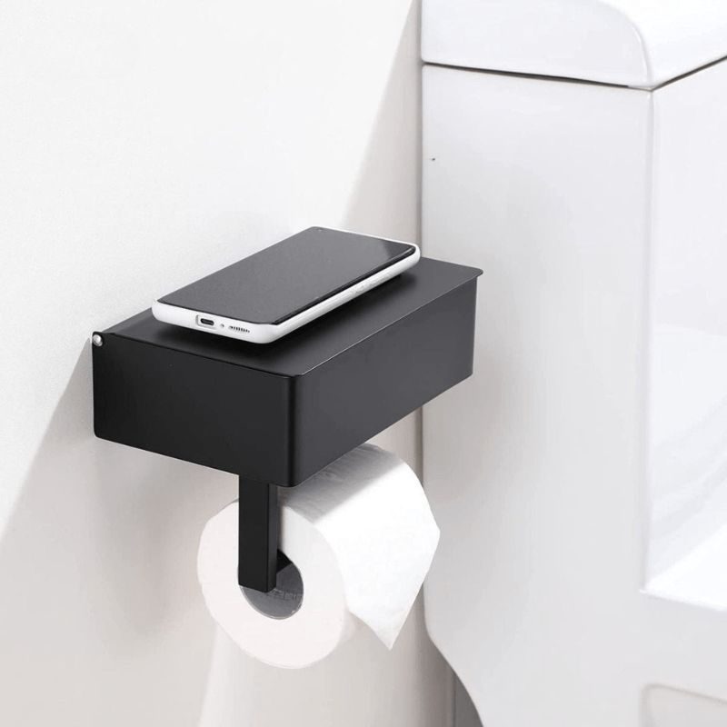 Portarrollos de papel higiénico multifuncional AstraNova — Compartimento de almacenamiento integrado